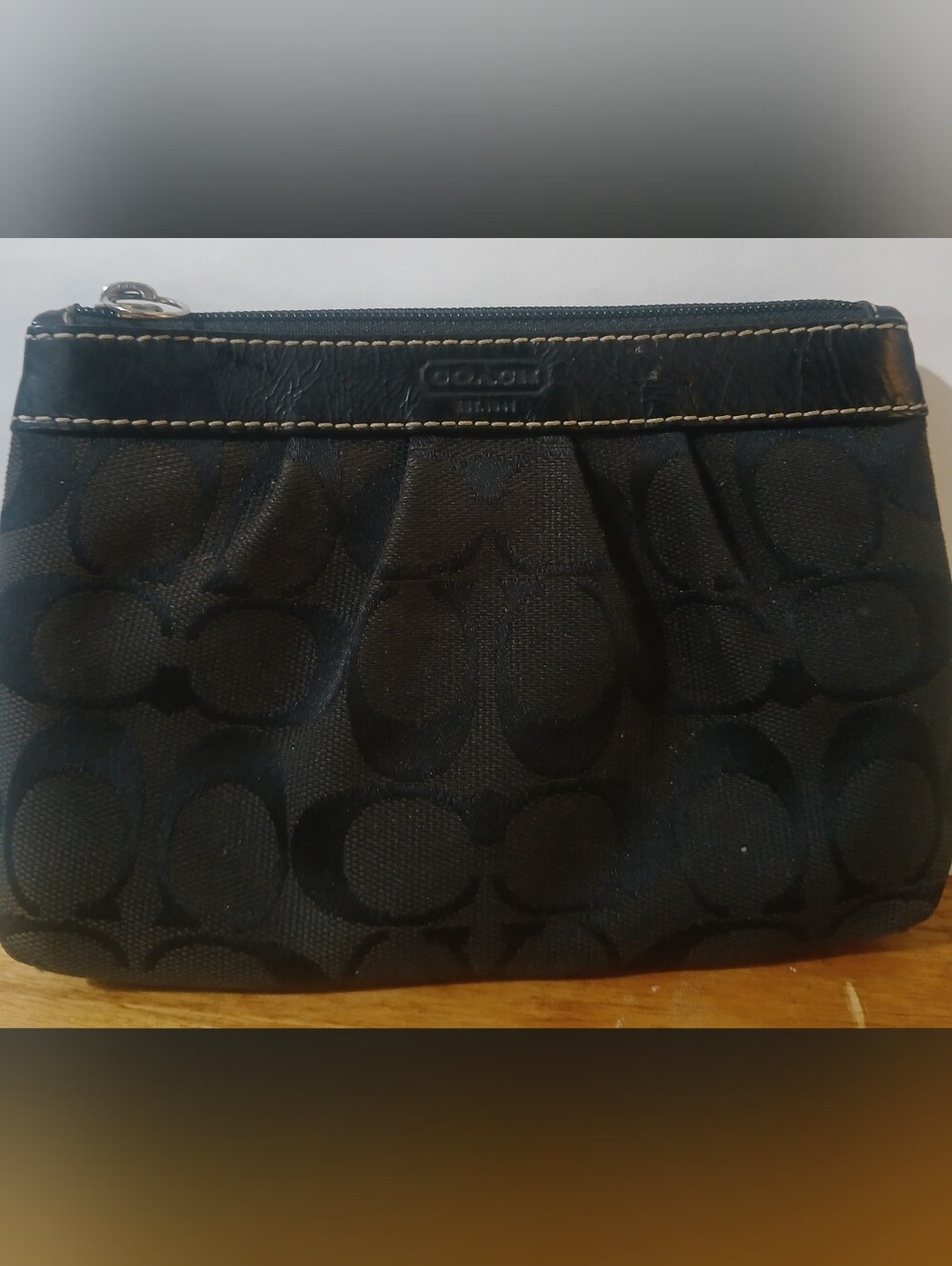 Coach Black Signature Wristlet